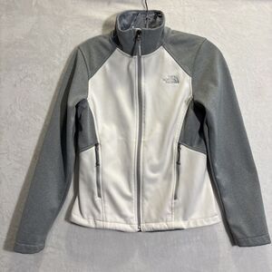 The North Face Canyonwall Women's Size XS White Grey Softshell Full Zip Jacket
